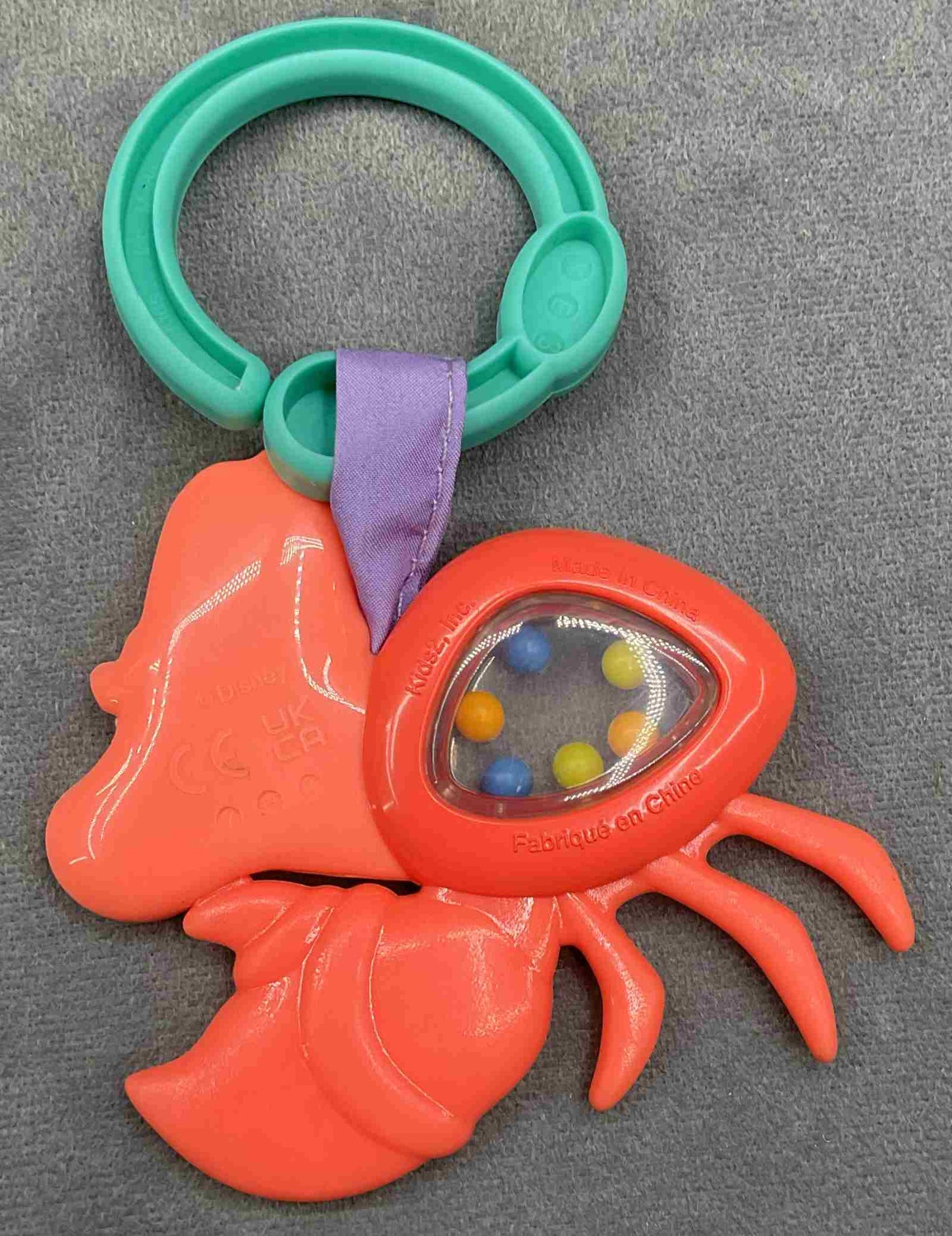 Disney Mermaid Twinkle Trove Activity Gym Play Mat Replacement Sebastian Toy Rattle