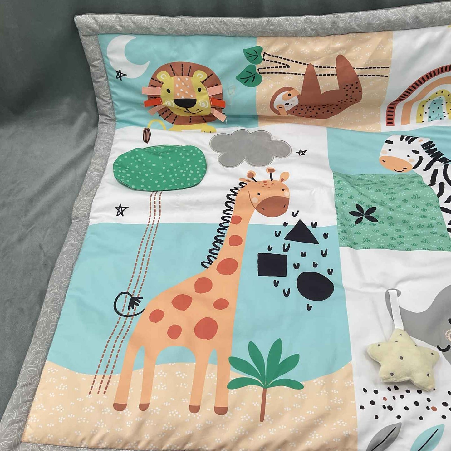 Peanutshell Play Mat Gym Safari Replacement Part Fabric Tummy Time Mat
