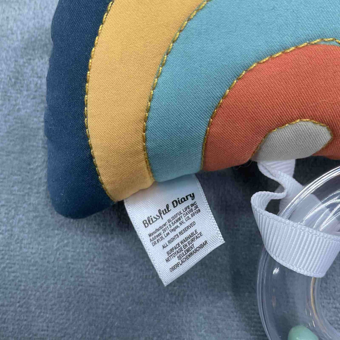 Blissful Diary Boho Rainbow Play Gym Replacement Rainbow Plush Rattle Toy