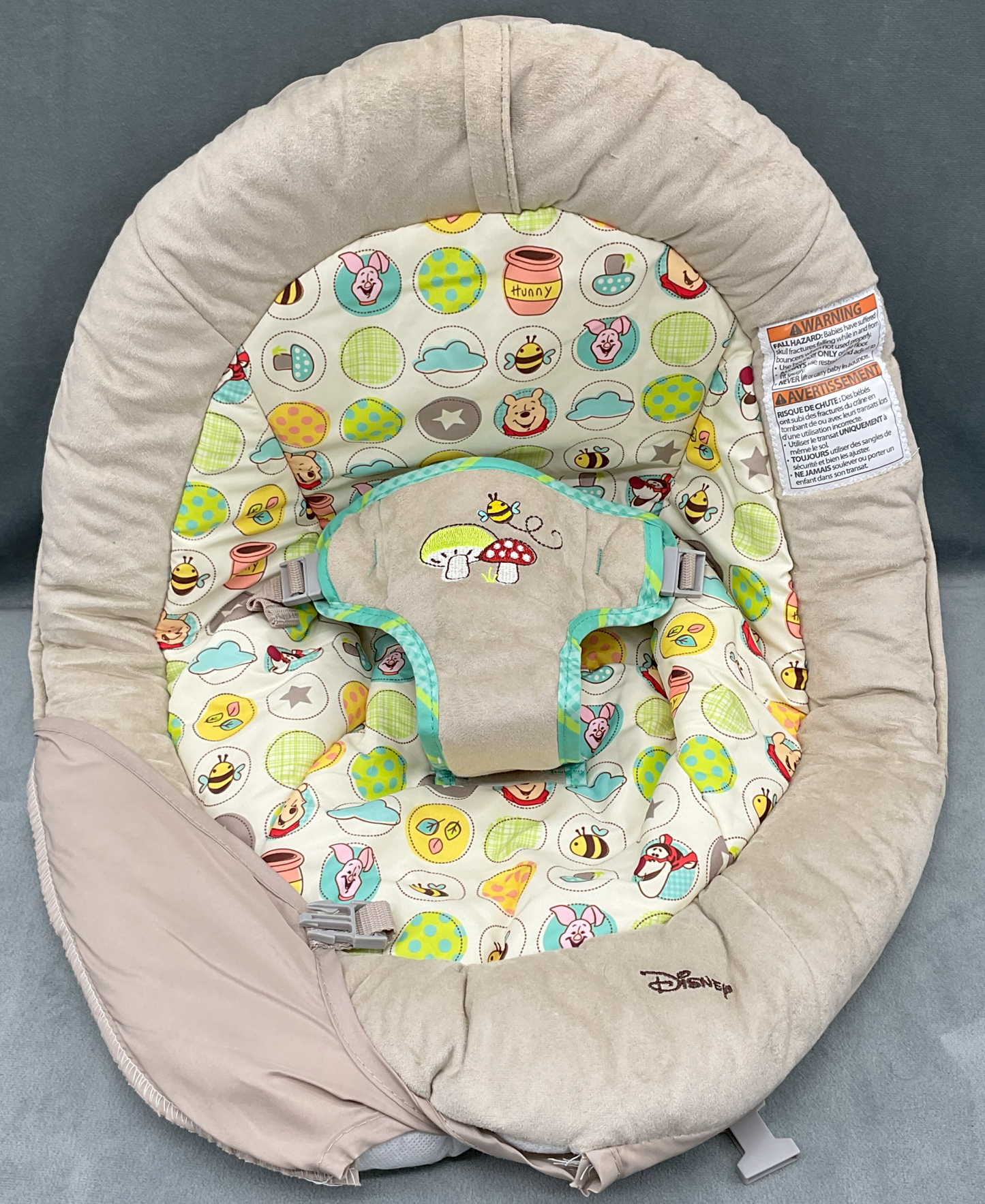 Bright Starts Winnie Pooh Baby Bouncer Dots Hunny Pots Replacement Fabric Seat Cover
