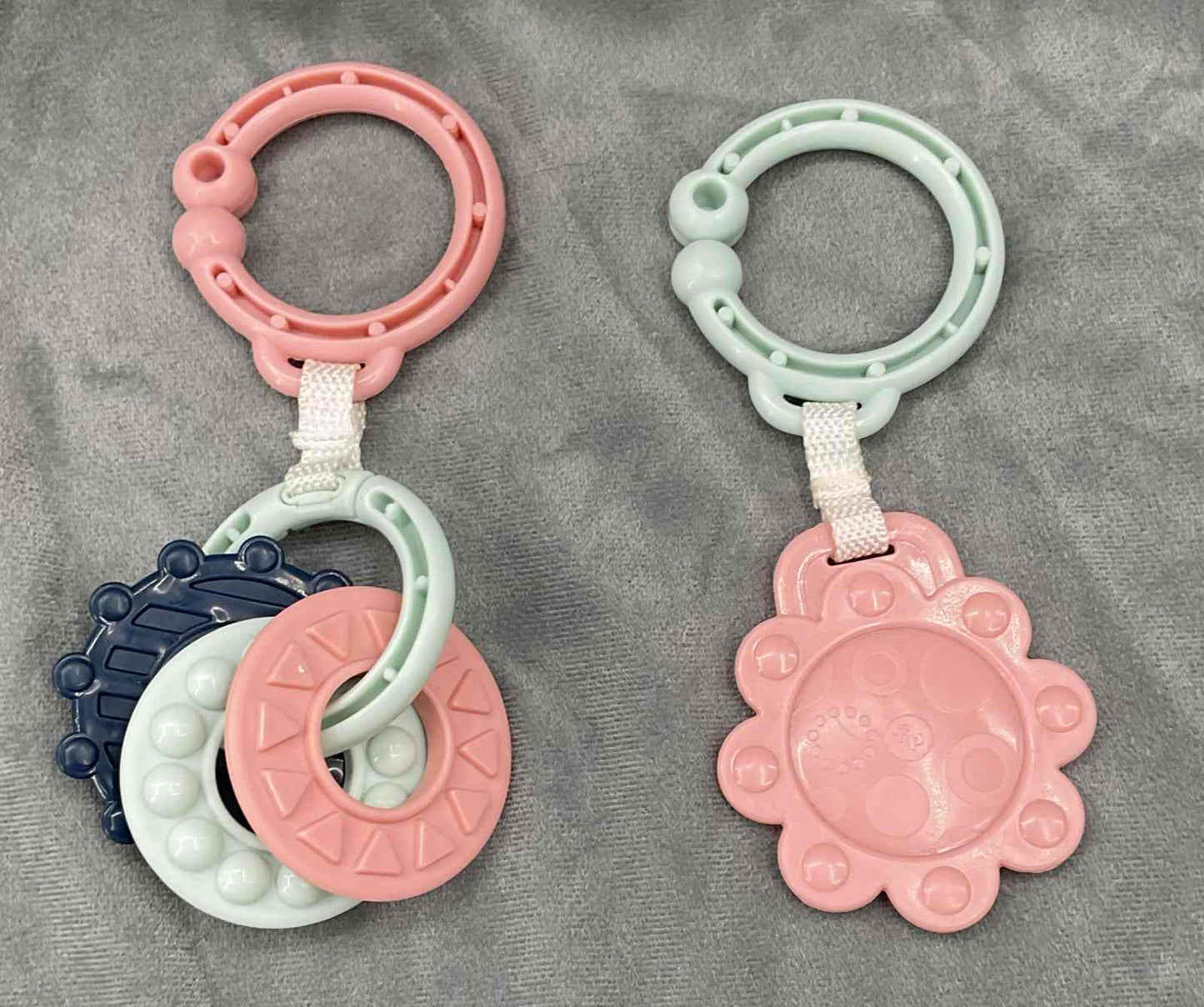 Fisher Price Sit Me Up Floor Seat Navy Garden Replacement Pair Teethers Wheel