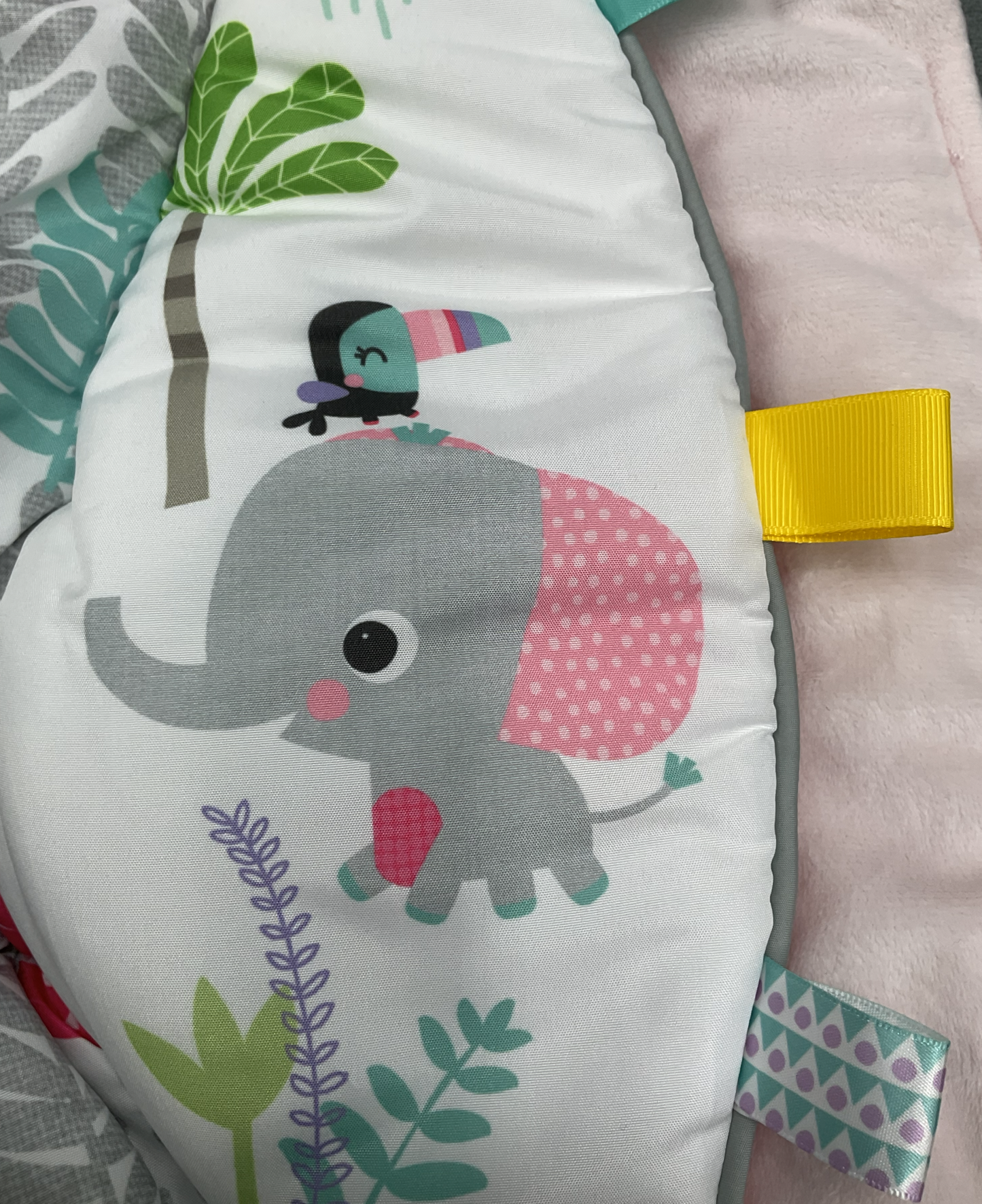 Bright Starts Rosy Vines Comfy Bouncer Replacement Pink Fabric Seat Cover