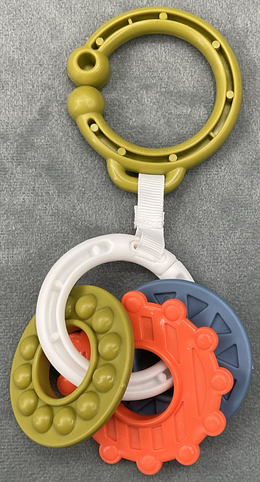 Fisher Price Sit Me Up Floor Seat Cute Cow Replacement Part Hanging Toy Teether Gears