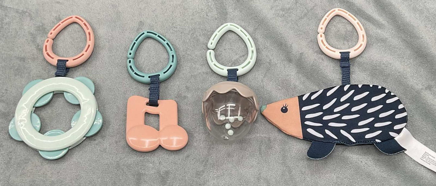Fisher Price DKick N Play Gym Piano Navy Fawn Replacement Part Set 4 Hanging Toys