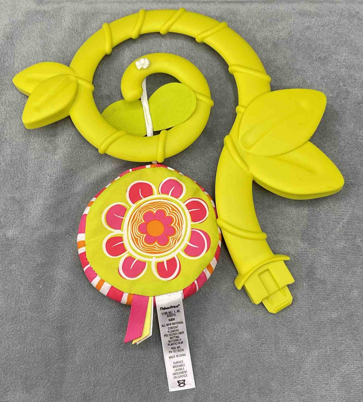 Fisher-Price Pink Petals Jumperoo Replacement Part Hanging Fabric Green Flower