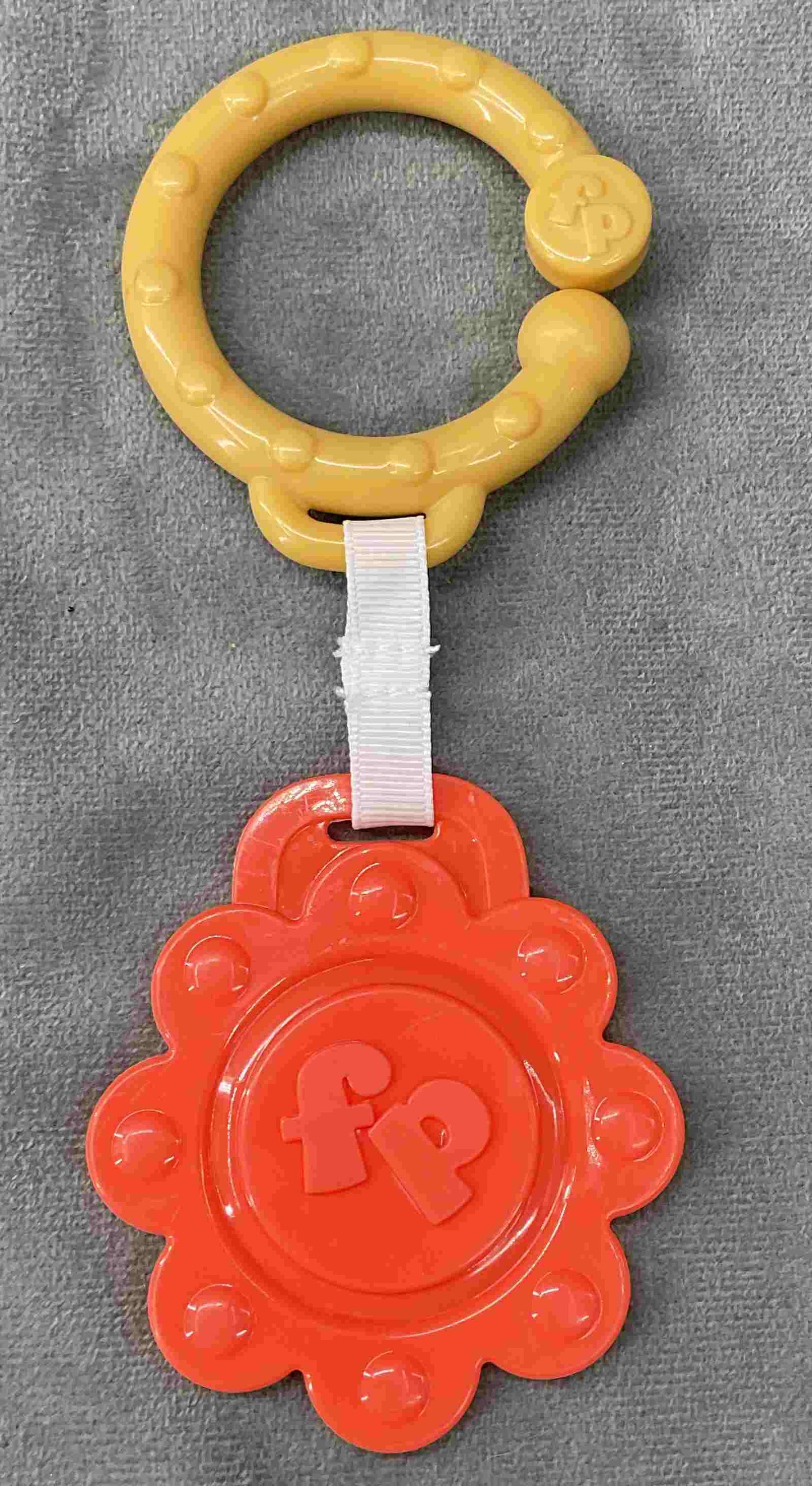 Fisher Price Sit Me Up Floor Seat Cute Cow Replacement Pair Hanging Toy Teether Gears