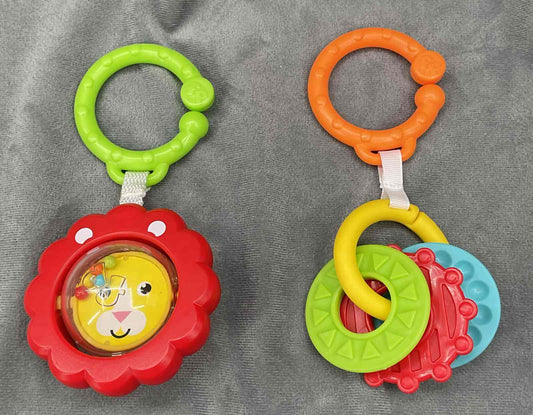 Fisher Price Sit Me Up Floor Seat Honeycomb Replacement Part Pair Teethers Lion