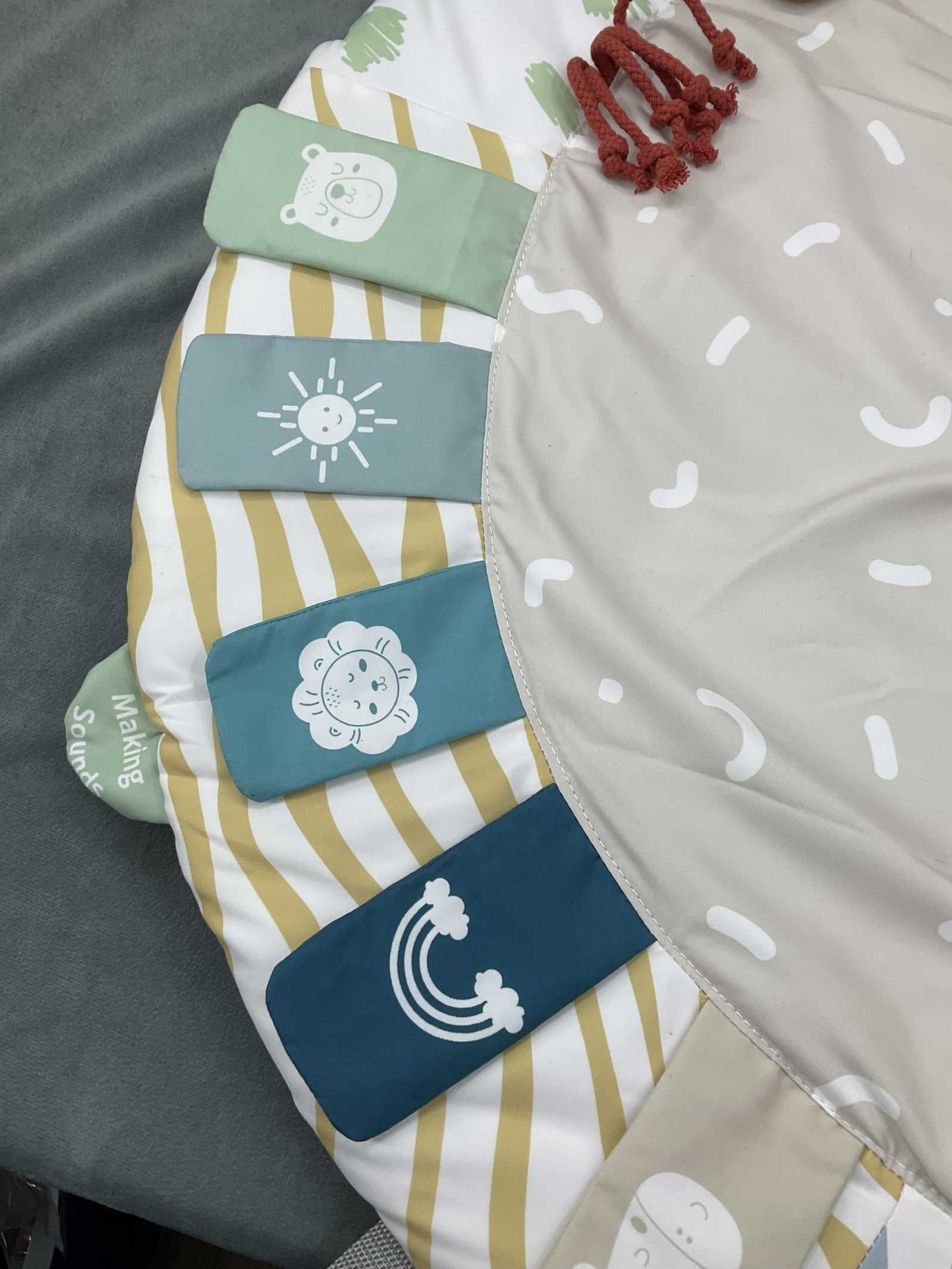 Blissful Diary Boho Rainbow Play Gym Replacement Fabric Tummy Time Mat