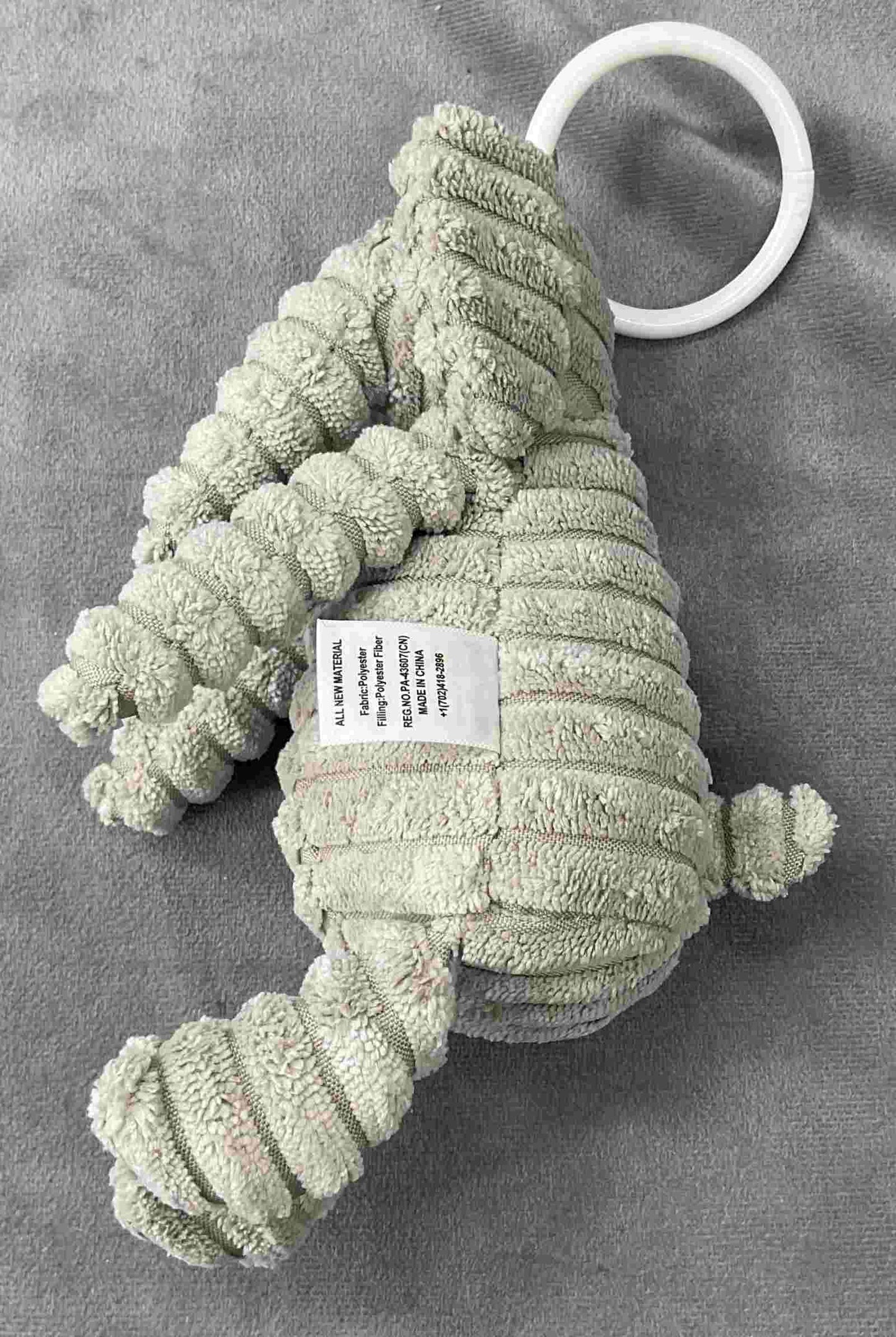 Blissful Diary Sage Green Play Gym Replacement Plush Gray Elephant