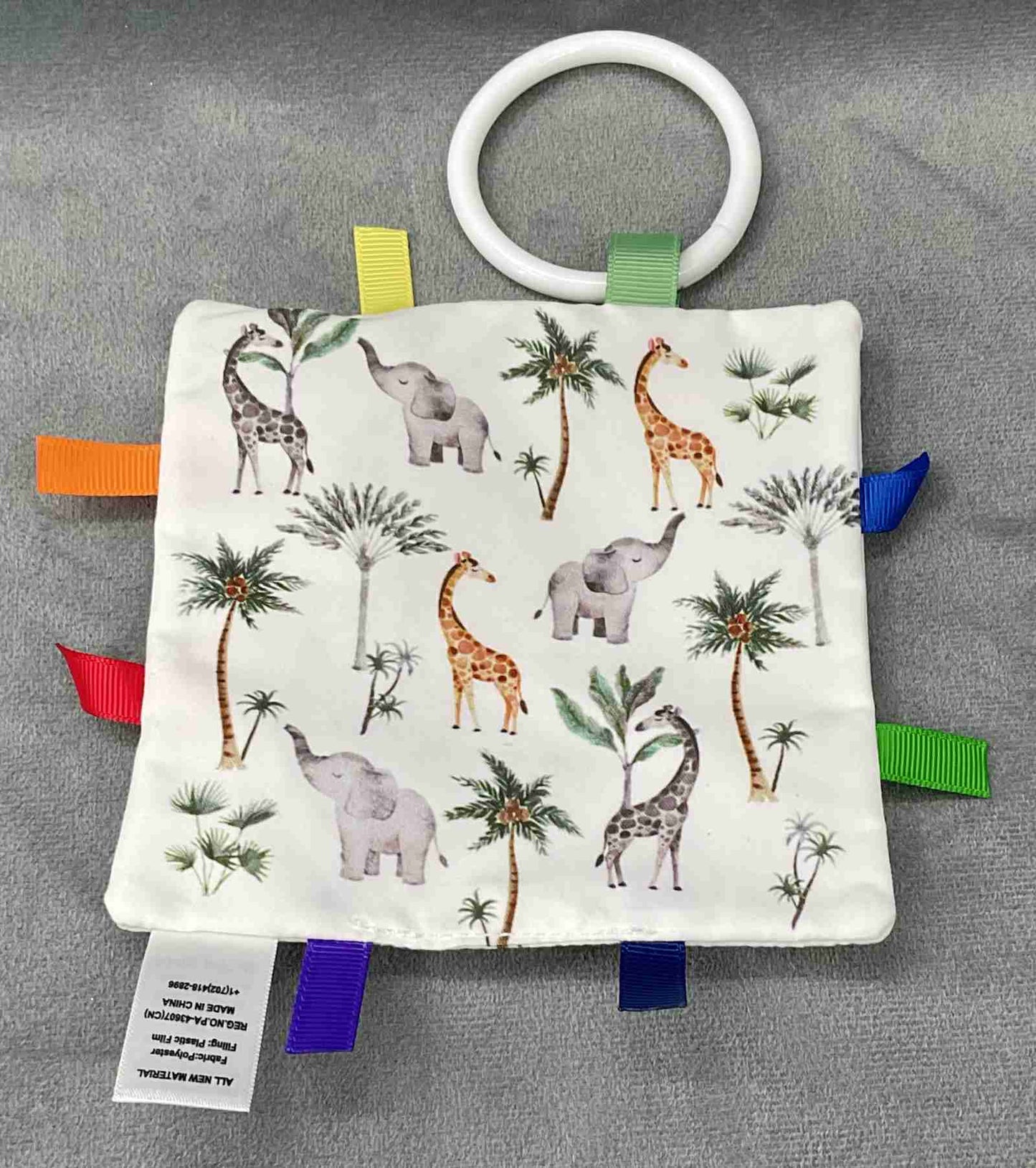 Blissful Diary Sage Green Play Gym Replacement Fabric Crinkle Animal Sensory