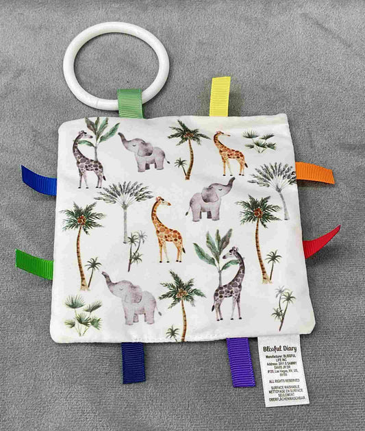 Blissful Diary Sage Green Play Gym Replacement Fabric Crinkle Animal Sensory